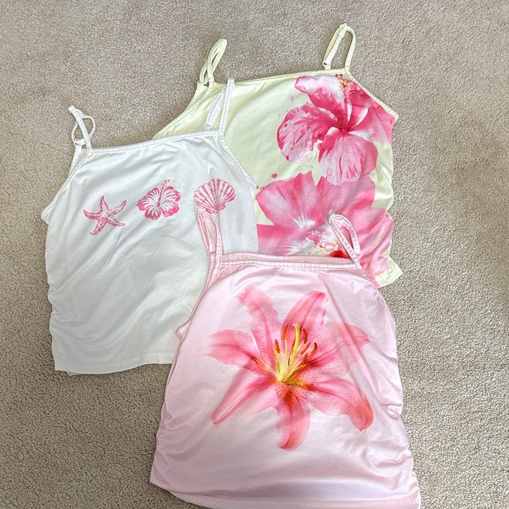 SHEIN size 12 Girls Floral and Sea Life Print Camisole Set- NWOT